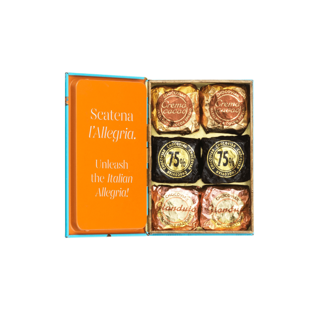 Assorted Chocolates in Vintage Tin Box
