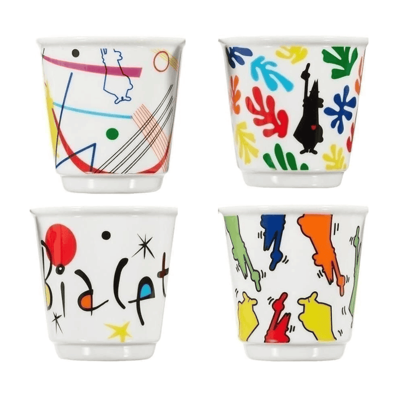 Tasty Ribbon Pop Art Espresso Cups, Set of 4 Arte Espresso Cups | Coffee Gifts | Authentic Italian Gourmet Food