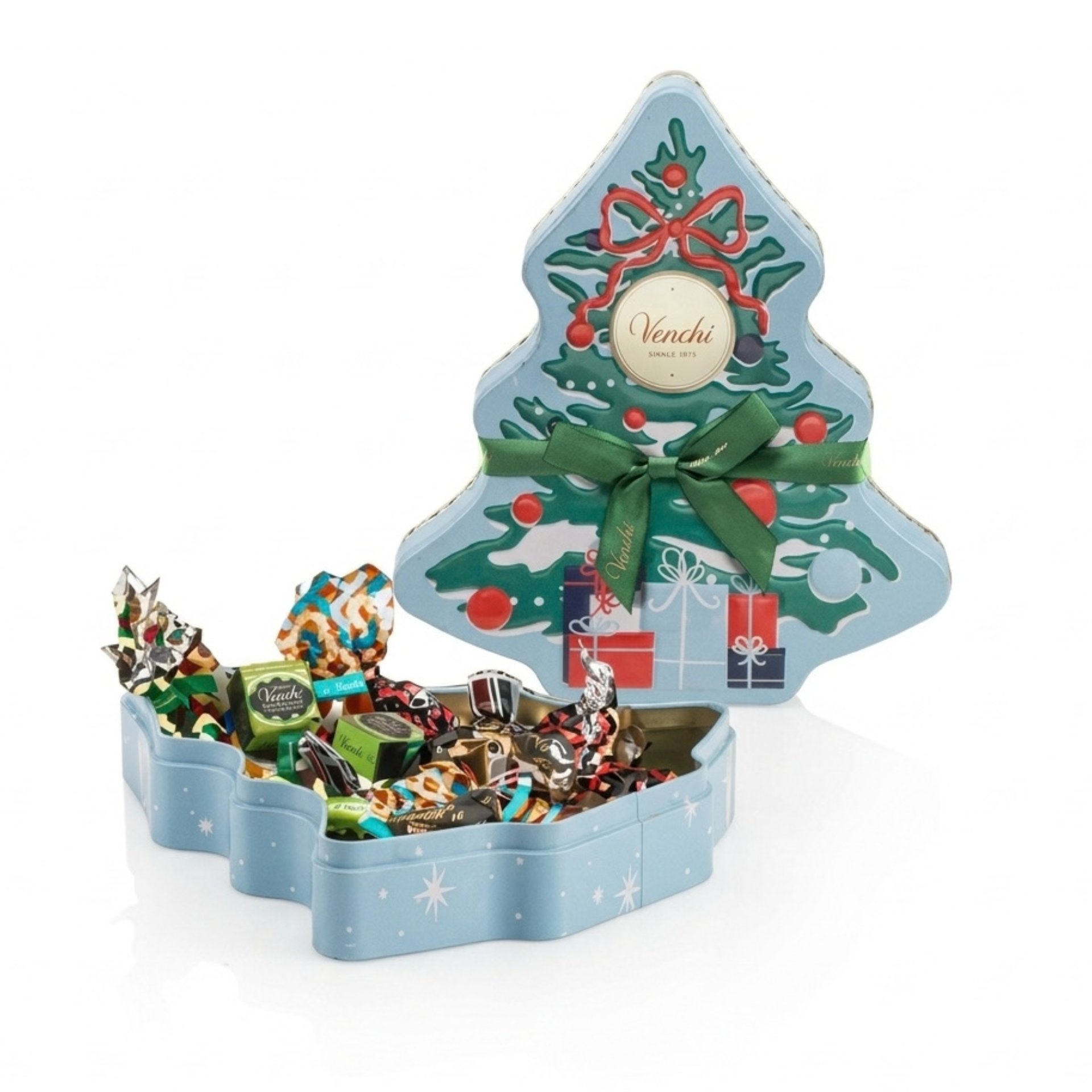 Venchi Holiday Tree Tin | Authentic Italian Chocolate | Chocolate