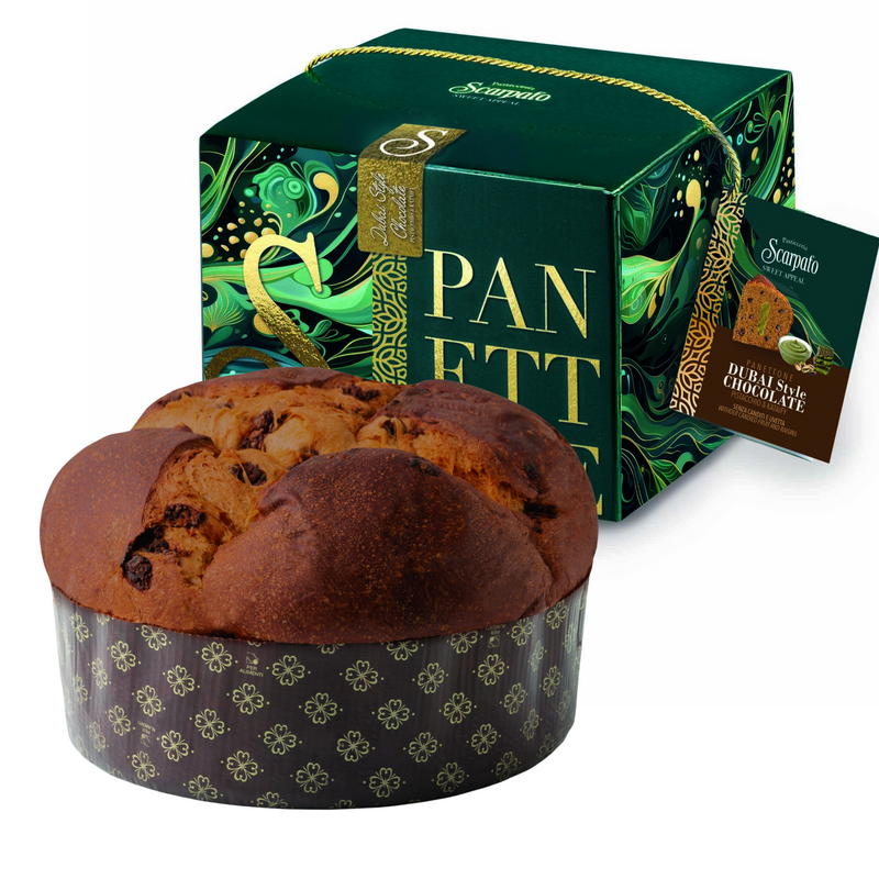 Dubai Style Chocolate Panettone with Pistachio & Kataifi