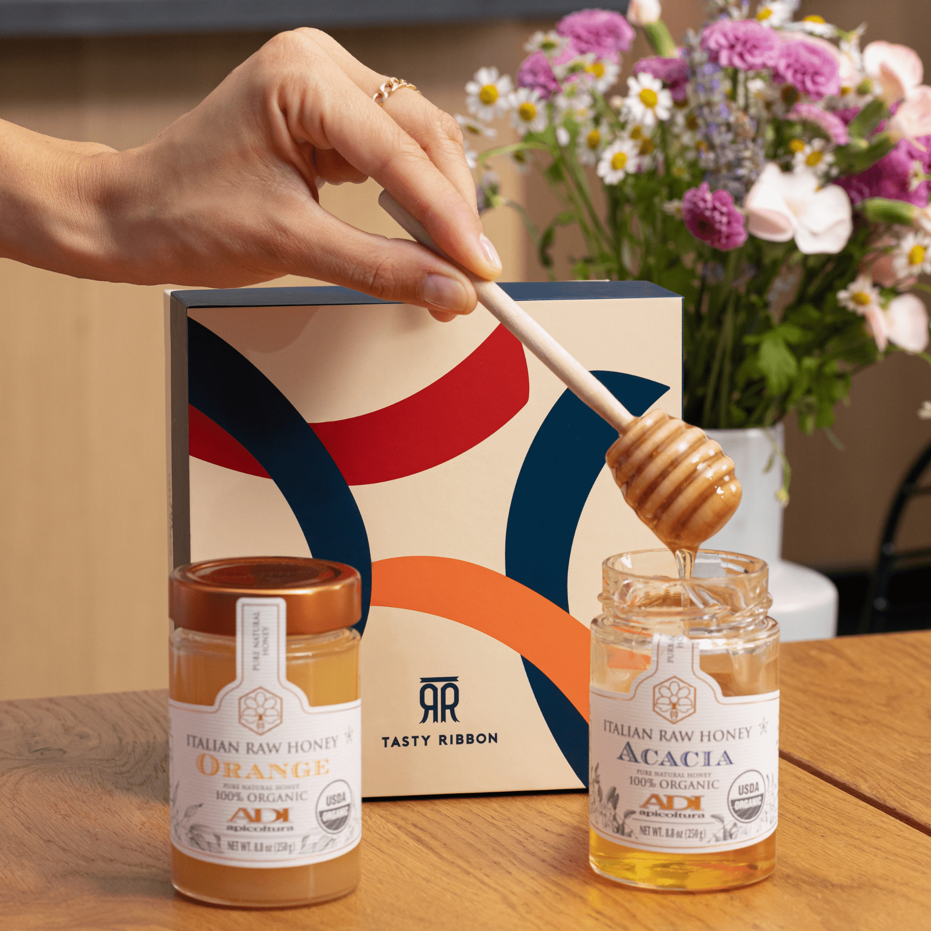Tasty Ribbon Bee Healthy Honey Gift | Kosher Honey Tasting | Tasty Ribbon
