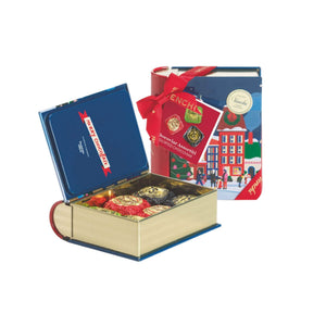 Tasty Ribbon Christmas Chocolate Mini Book Tin Christmas mini book with assorted Chocoviar chocolates | Chocolate Box | Chocolate Gifts