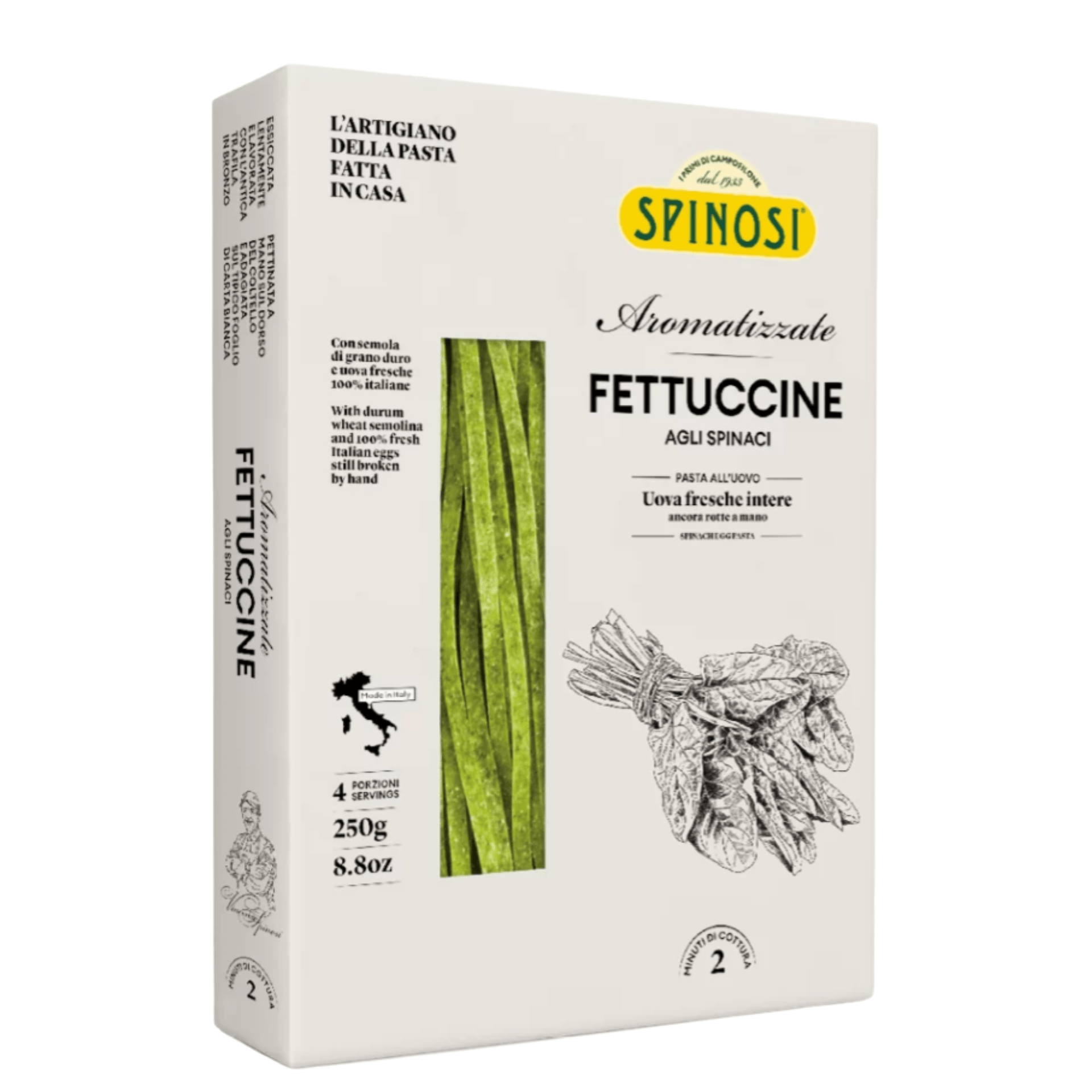 Tasty Ribbon Egg Fettuccine with Spinach Egg Tagliatelle with Spinach | Authentic Italian Food | Shop Online