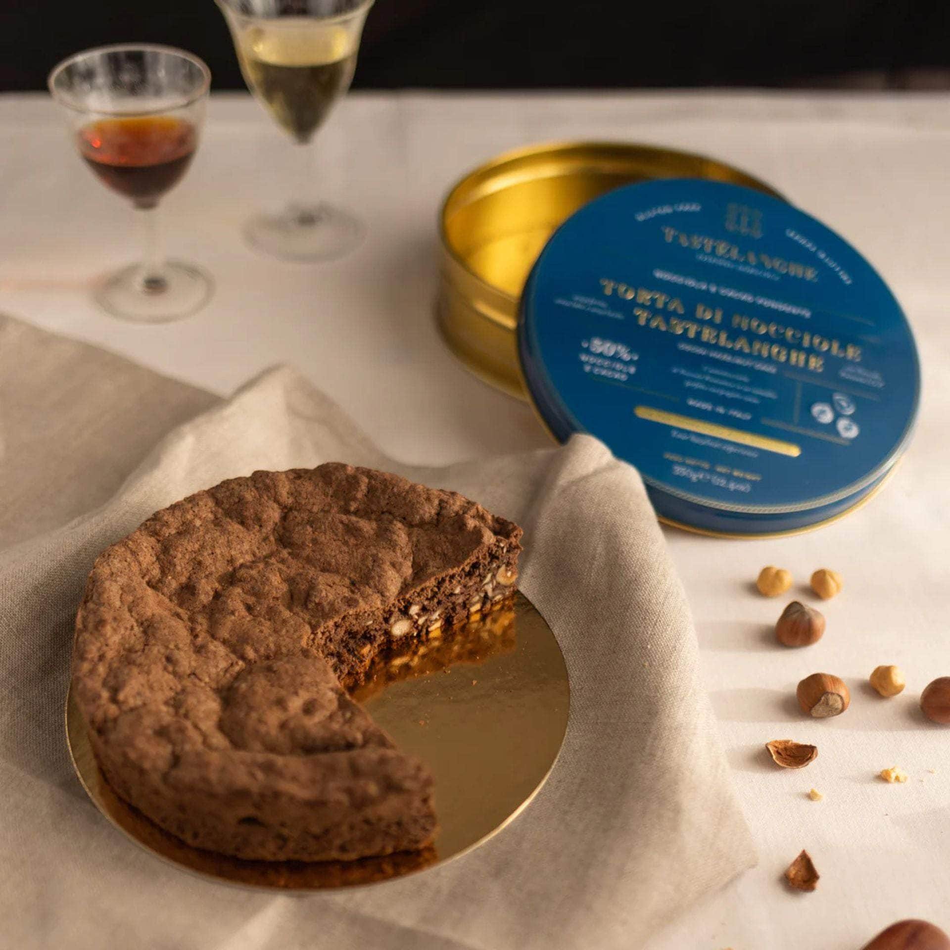 Tasty Ribbon Gluten-free Dark Chocolate Hazelnut Cake (50% Piedmont Hazelnuts IGP) Gluten-Free Chocolate Hazelnut Cake | Gourmet Gifts | Shop Online