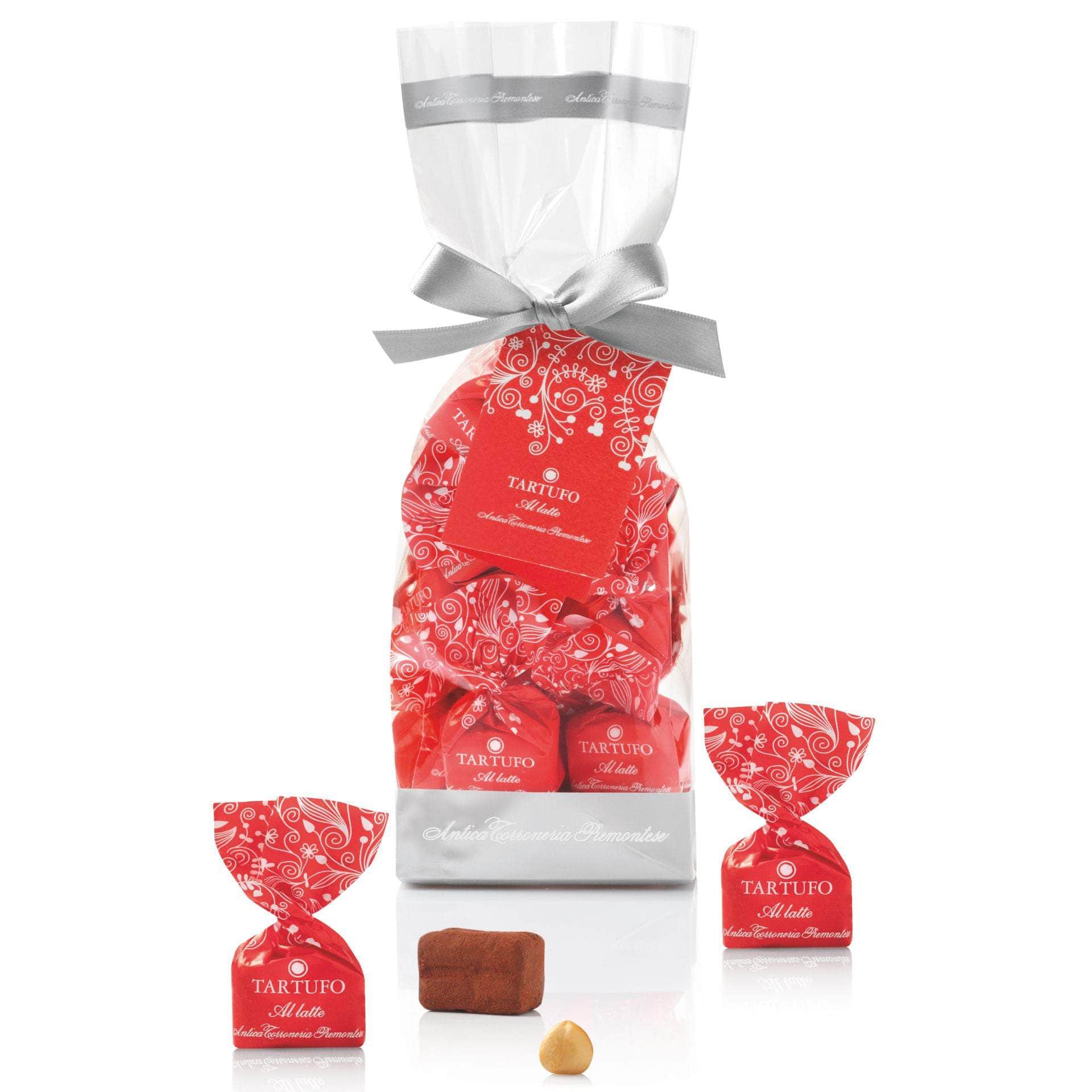 Tasty Ribbon Milk Chocolate Hazelnut Truffles Milk Chocolate Hazelnut Truffles | Artisan Italian Confections | Chocolate Gifts