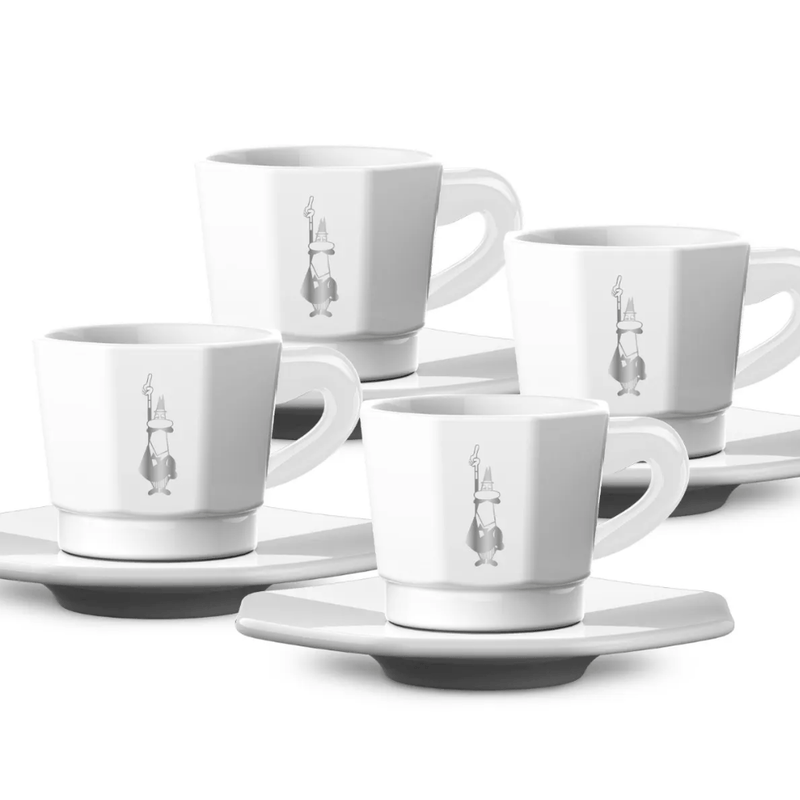 Tasty Ribbon Octagonal Espresso Cups, Set of 4 Octagonal Espresso Cups | Coffee Gift | Authentic Italian Gourmet Food