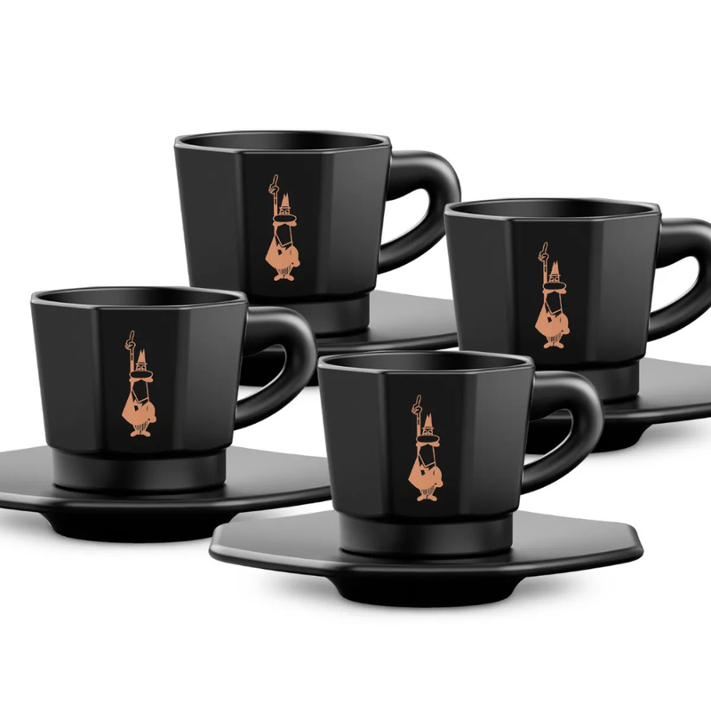 Tasty Ribbon Octagonal Espresso Cups, Set of 4 Octagonal Espresso Cups | Coffee Gift | Authentic Italian Gourmet Food
