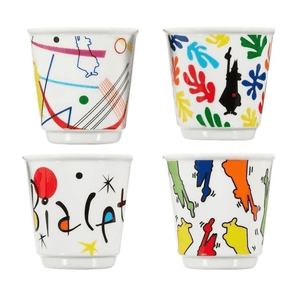 Tasty Ribbon Pop Art Espresso Cups, Set of 4 Arte Espresso Cups | Coffee Gifts | Authentic Italian Gourmet Food
