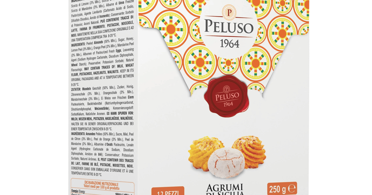 たぬき様　ミルフィオリ 350g Sicilian Almond Paste Cookies with Citrus | Sicilian Almond Paste