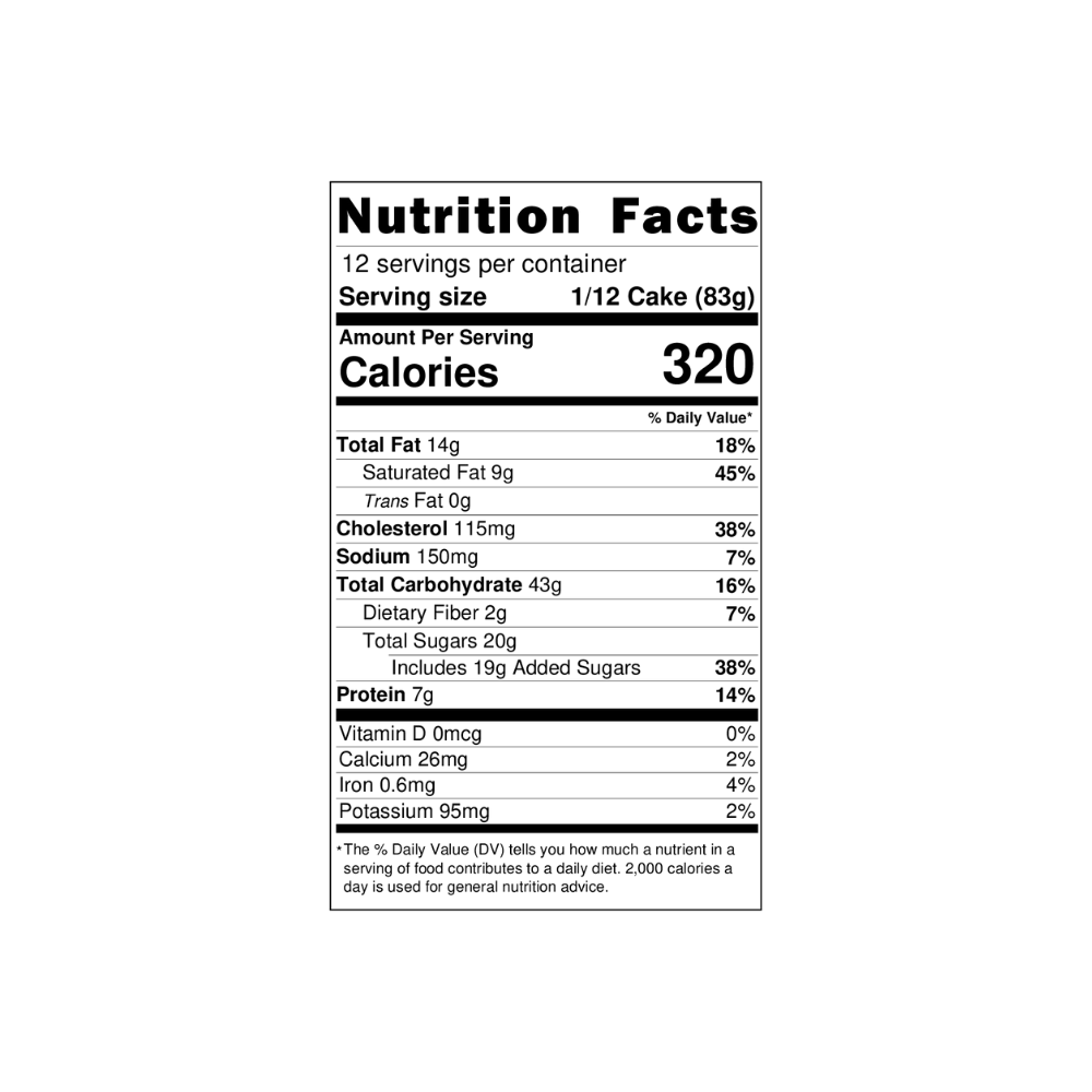 Colomba Pandorata Nutrition Facts